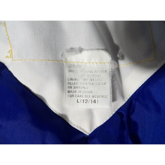 Vintage Izzi Winter Jacket Puffer Womens Large 12/14 White Blue Teal 80s 90s - Picture 6 of 16